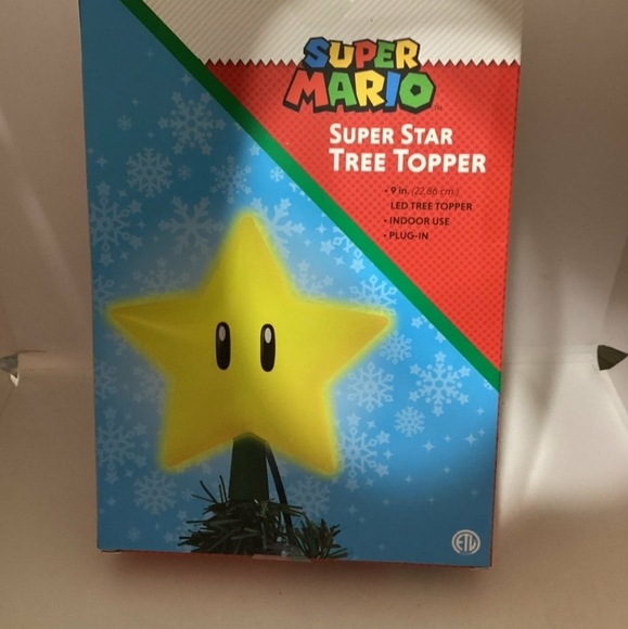 Super Mario Tree Topper Super Star Gen 2 Light Up Plug In 9" - Picture 2 of 5